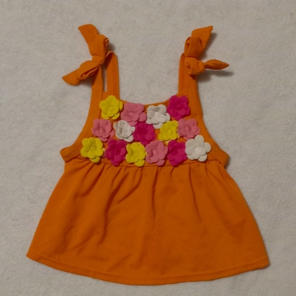 Gymboree Other - 5 or $10 Gymboree Orange Floral Open Back Tankini Top size 3-6M